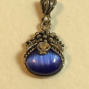 SS Dark Blue Cats Eye Jewelry Set